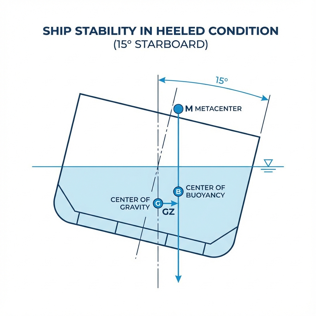 Ship Stability in Heeled Condition